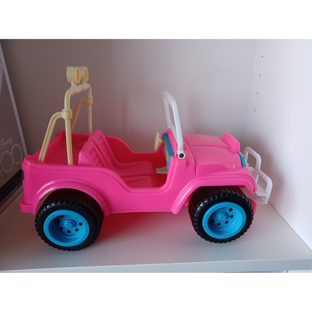Vintage Barbie Sized Fashion Doll Pink Jeep Car Toy Collectible